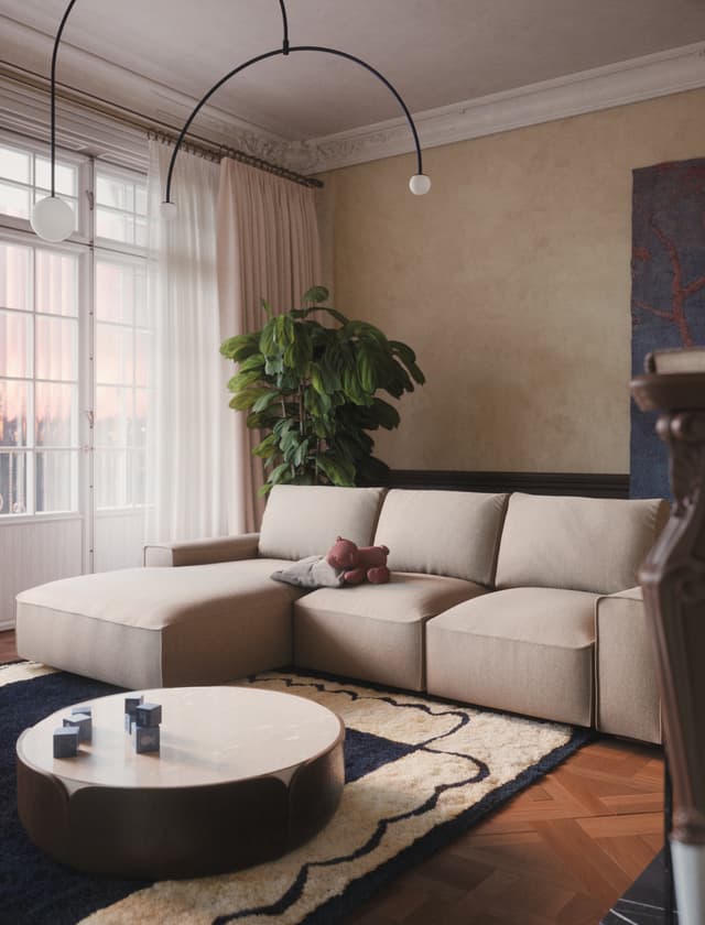 Atlas Sofas sofa in a refined living room with timeless interior design